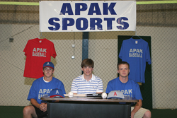 Will on signing day with pitchers Allan and Miller