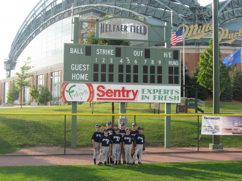 This was the first time our guys ever played on a field with a working scoreboard.