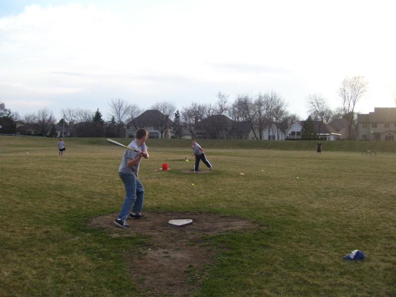 Kyle pitches to VanBuren in what was a close game at the time.