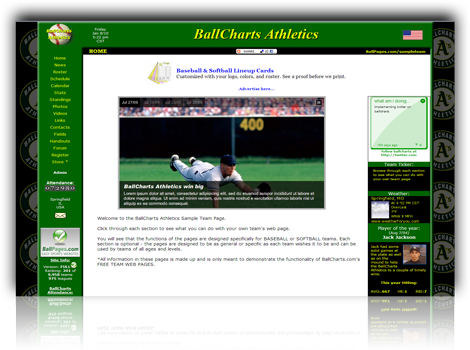 Free Team and League Websites