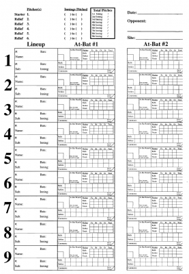 BallCharts.com: Baseball Charting System - Pitching Sample