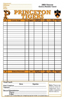 Soccer Lineup Cards