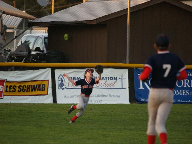 Jace fielding out in rightfield