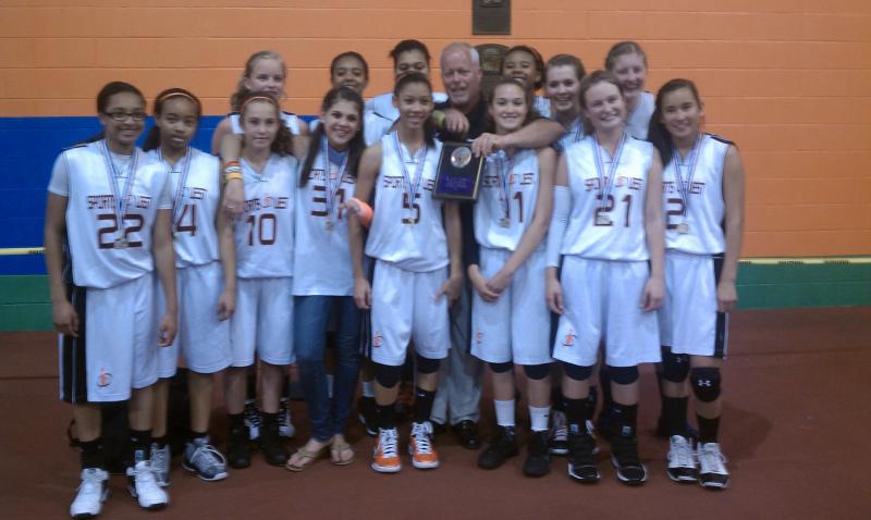 Coach Joel with the 8th grade team after winning first place
