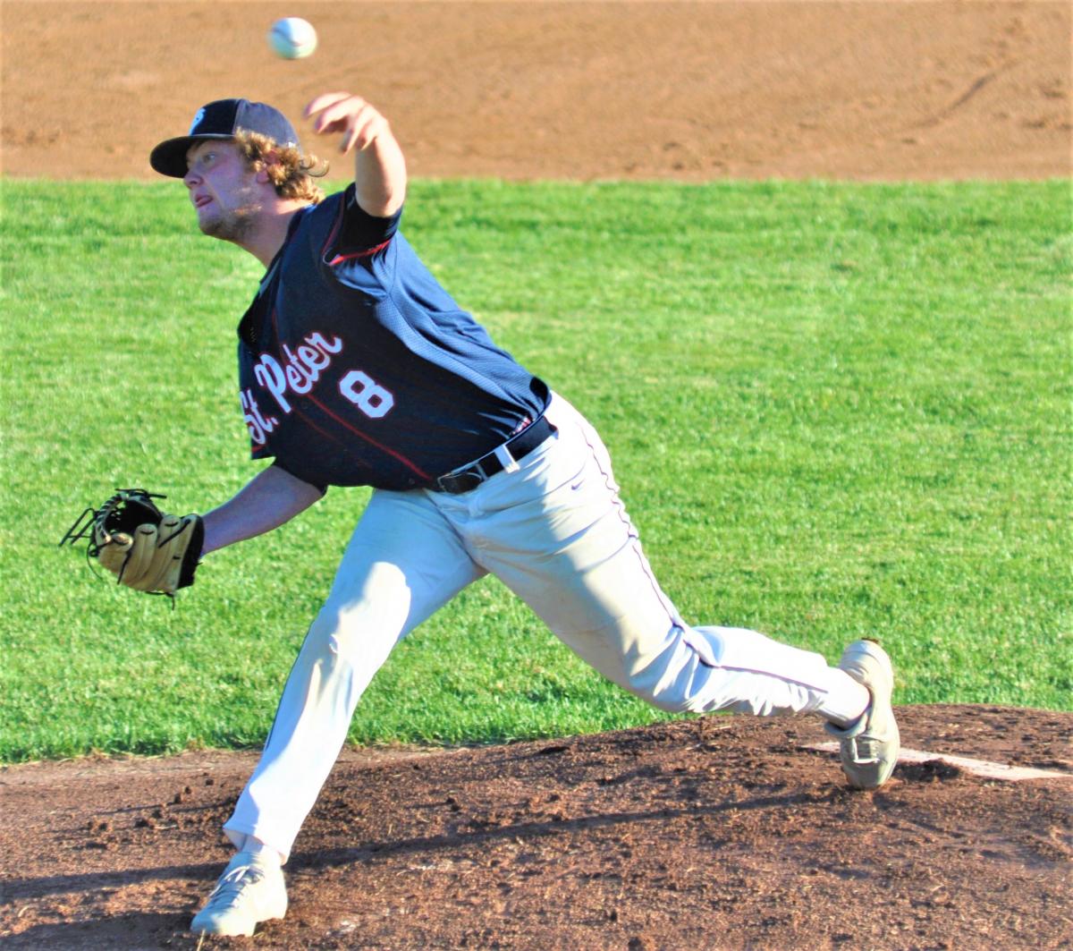 St. Peter bats come alive late in 10-0 win over Le Sueur; Little pitches shutout